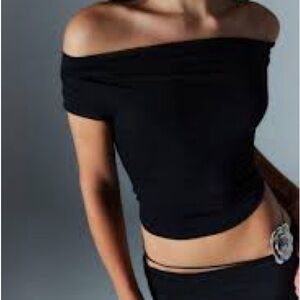 silence + noise off the shoulder top